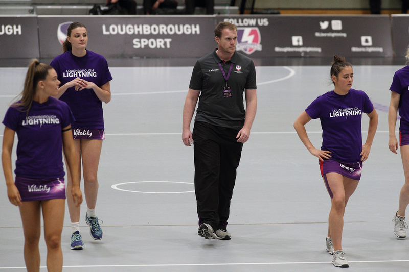 Chris Wright with his netball team, he used inertial sensors to monitor and improve his return to play